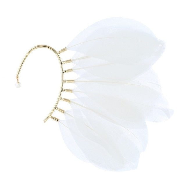 White or Black Feather Ear Cuff