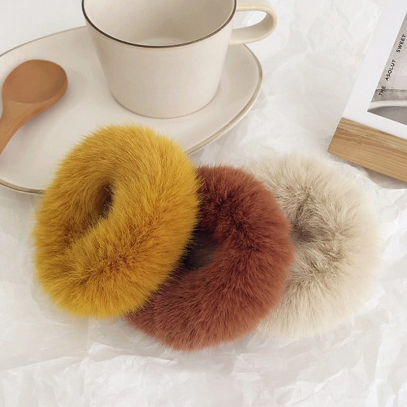 Faux Fur Fluffy Scrunchies