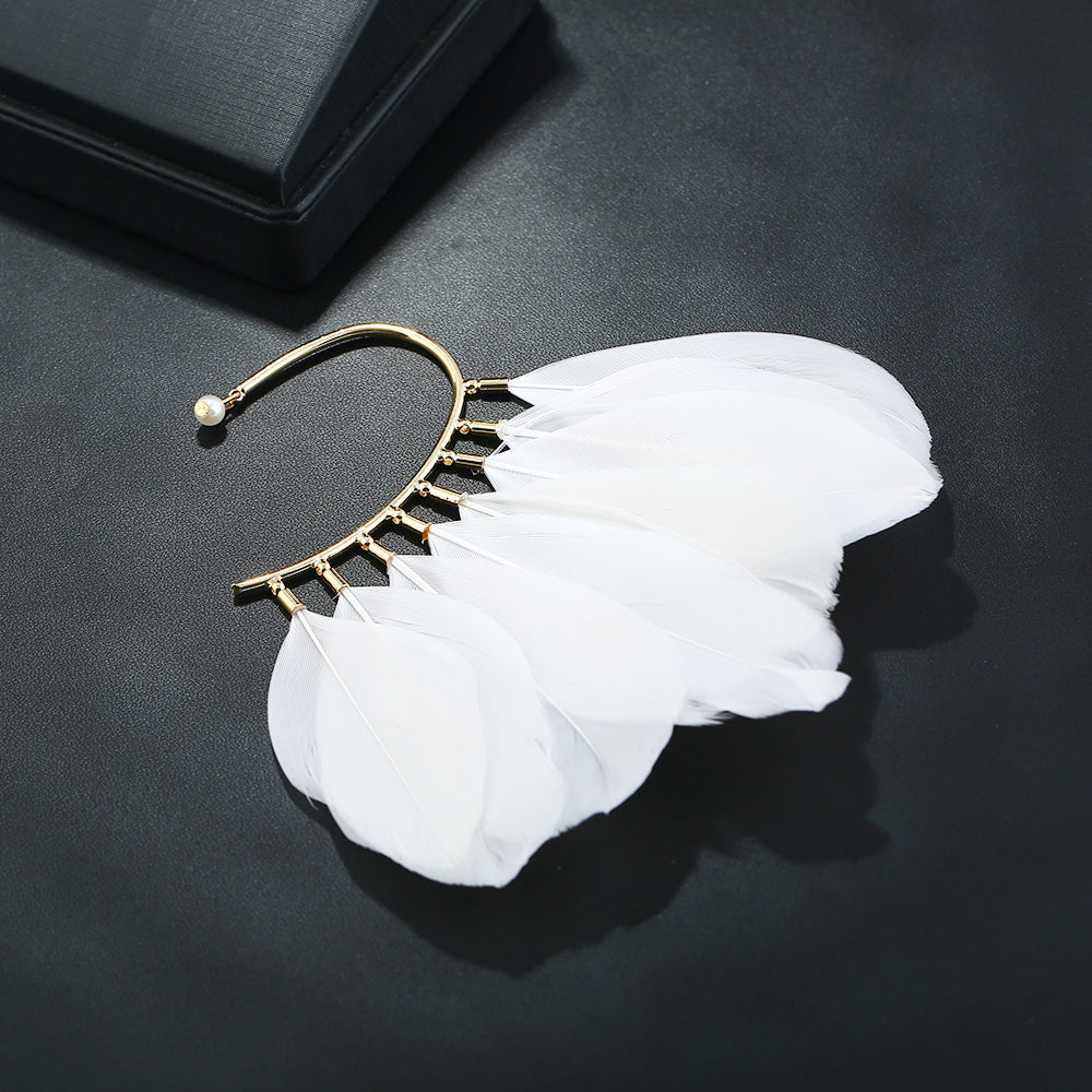 White or Black Feather Ear Cuff