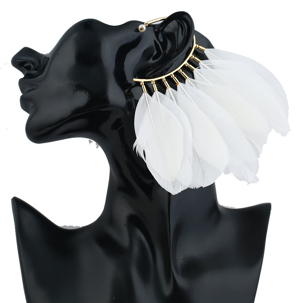 White or Black Feather Ear Cuff