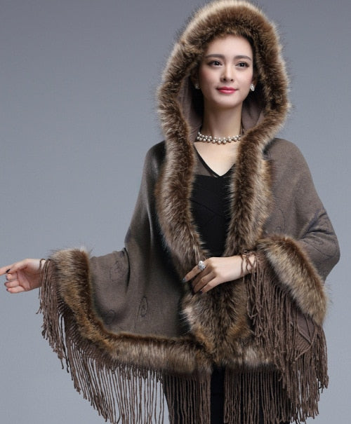 Faux Fur Wraps Winter Shawl Boho Bride Shrug Little Red Riding Hood Tassels | Woodland Gatherer | Australian Online Store | Gifts & Treasures | Special Occasions & Everyday Fun | Boho Life | Whimsical Treats | Jewellery | Fashion | Crafting DYI | Stationery | Boho Festival Fashion 