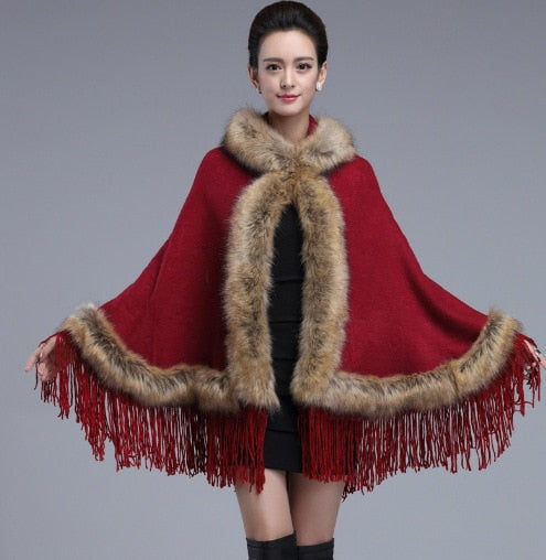 Little Red Riding Hood Faux Fur Hooded Cape