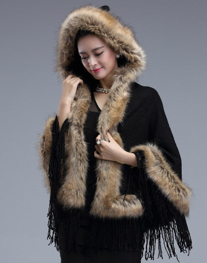 Little Red Riding Hood Faux Fur Hooded Cape