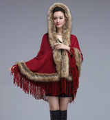 Faux Fur Wraps Winter Shawl Boho Bride Shrug Little Red Riding Hood Tassels | Woodland Gatherer | Australian Online Store | Gifts & Treasures | Special Occasions & Everyday Fun | Boho Life | Whimsical Treats | Jewellery | Fashion | Crafting DYI | Stationery | Boho Festival Fashion 