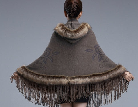 Little Red Riding Hood Faux Fur Hooded Cape