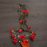 Double Row Flower Crown Rattan Floristry Wire Vine Floral Garland Headband