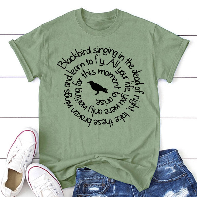 Blackbird Singing In The Dead Of Night T-shirts