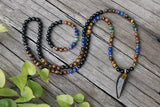 Natural Stone Mala Beads Lapis & Tigers Eye