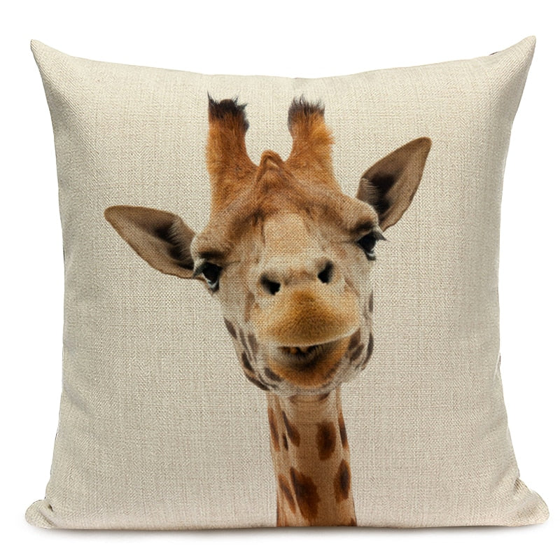Majestic Beasts Linen Cushion Covers