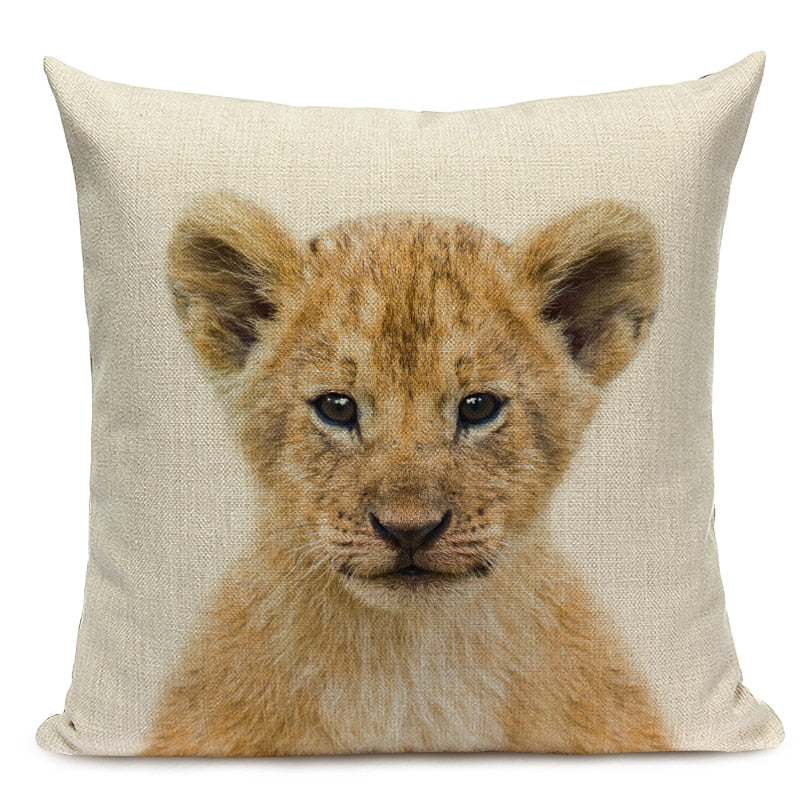 Majestic Beasts Linen Cushion Covers