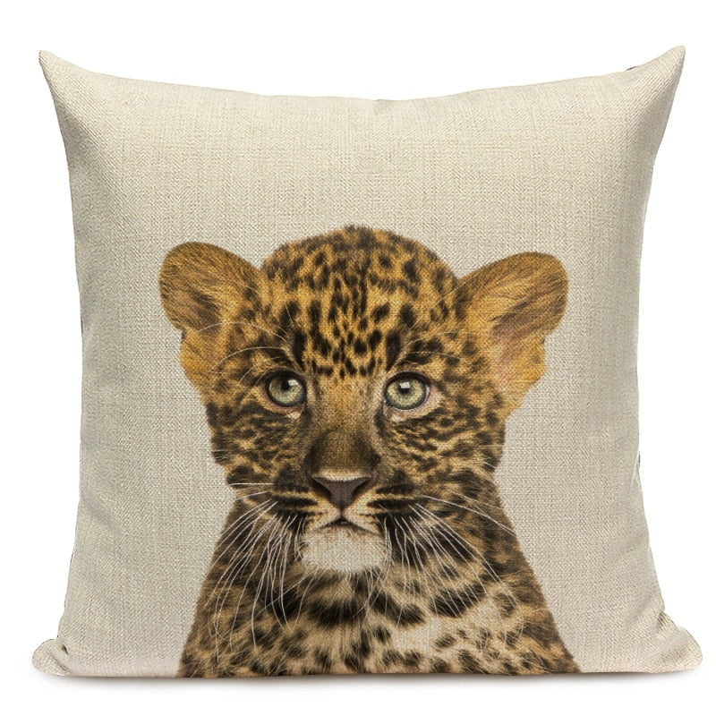 Majestic Beasts Linen Cushion Covers