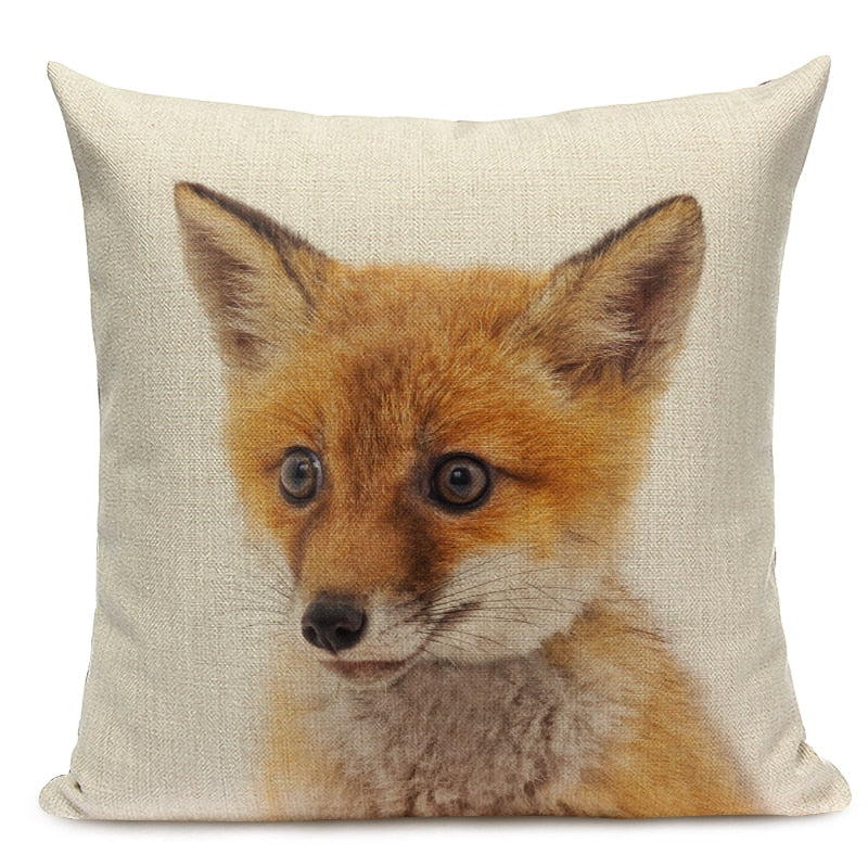 Majestic Beasts Linen Cushion Covers