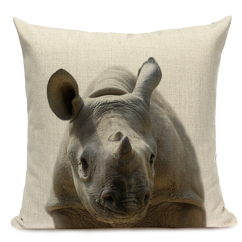 Majestic Beasts Linen Cushion Covers