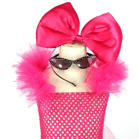 Girls Punk Rock Bright Pink and Purple Tutu Dress with Accessories Birthday Party Halloween Costume
