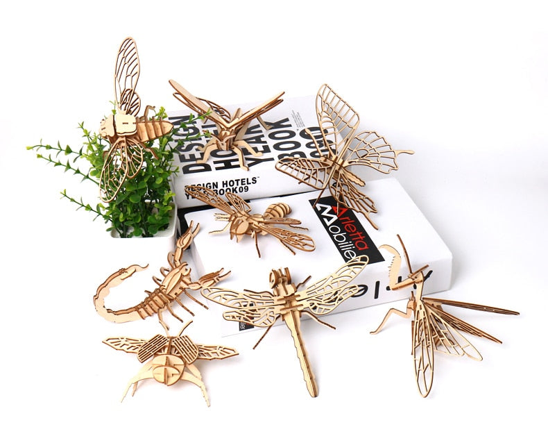 Insects DIY 3D Model Kit Wooden Puzzles