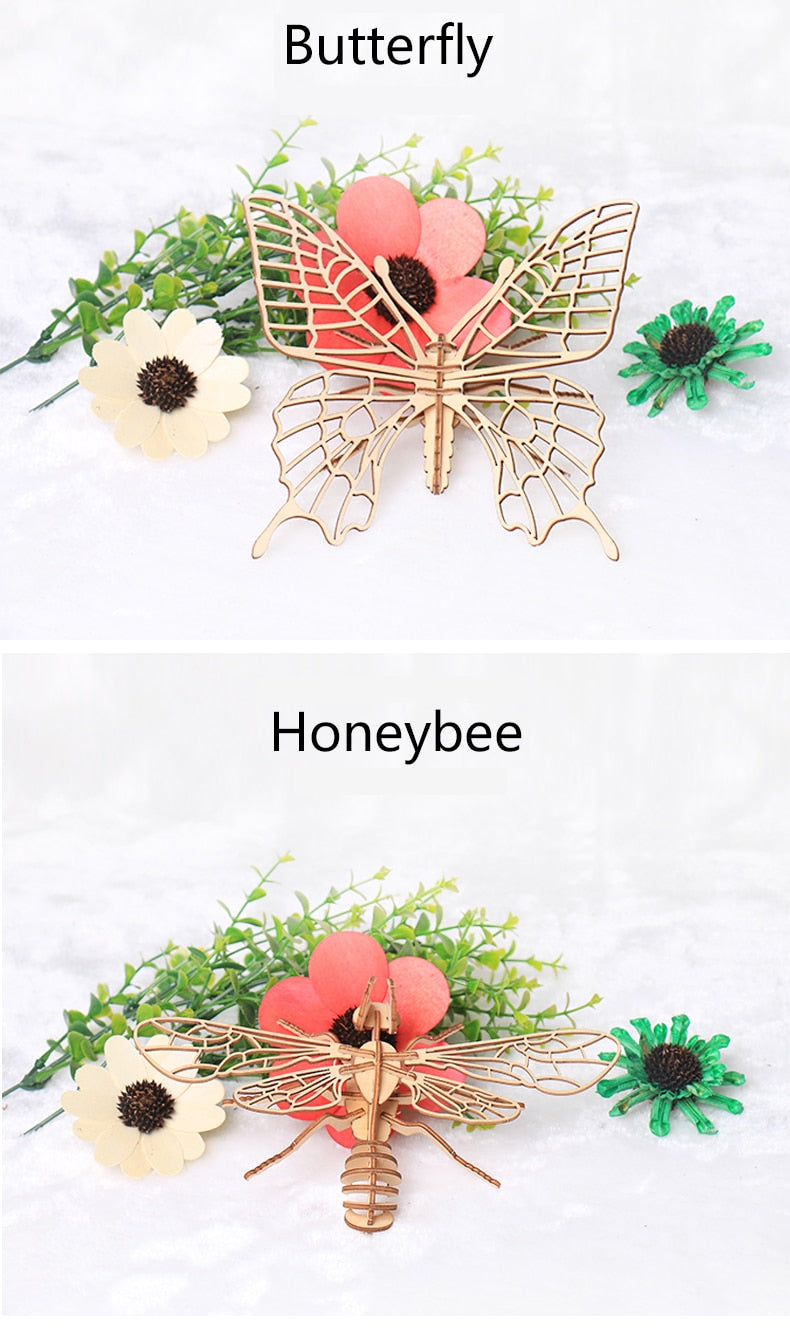 Insects DIY 3D Model Kit Wooden Puzzles