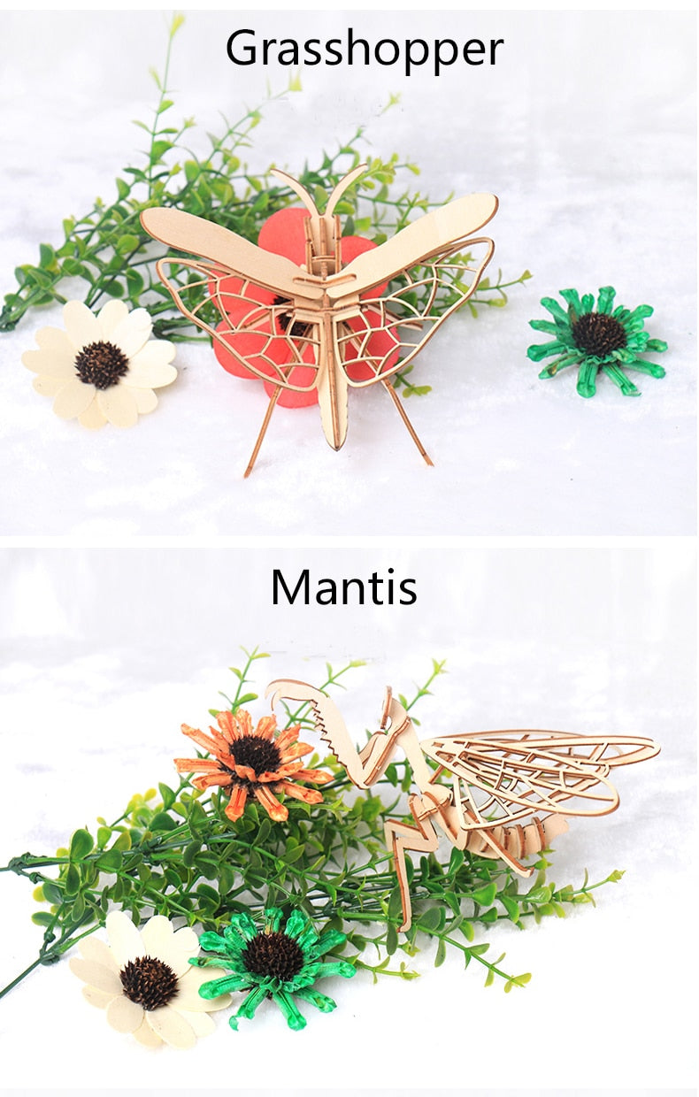 Insects DIY 3D Model Kit Wooden Puzzles