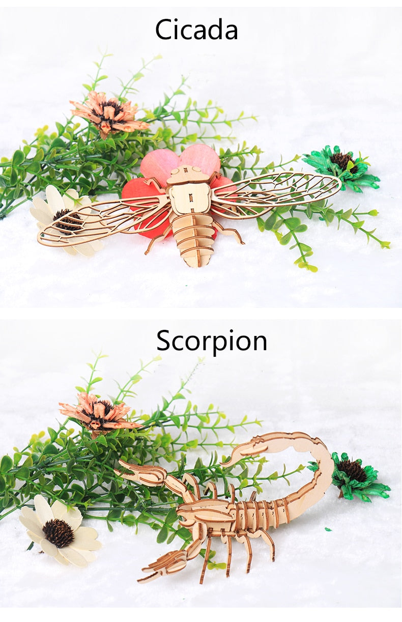 Insects DIY 3D Model Kit Wooden Puzzles