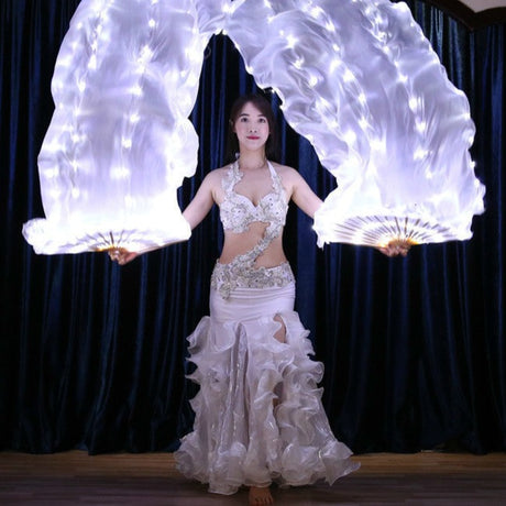 Carnival Led Fan Veils Silk LED Light Bellydance Performance Costumes