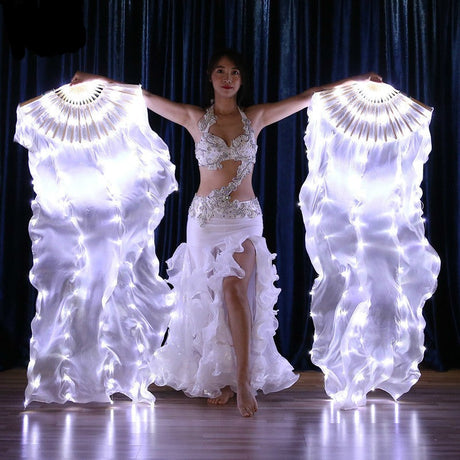 Carnival Led Fan Veils Silk LED Light Bellydance Performance Costumes