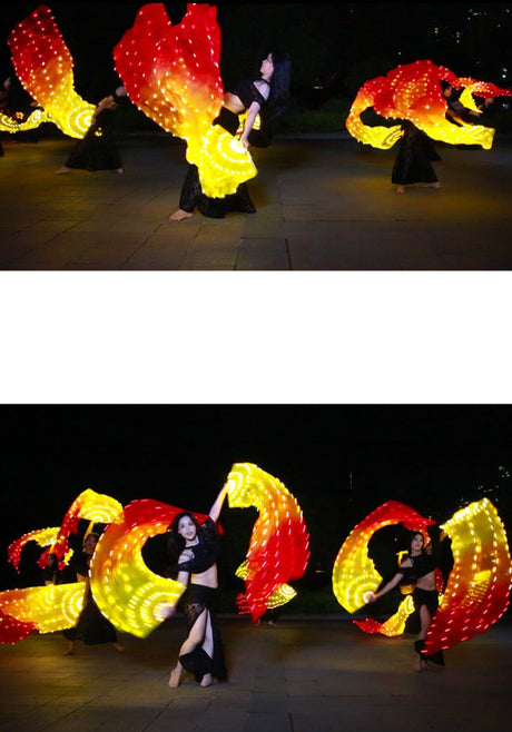 Carnival Led Fan Veils Silk LED Light Bellydance Performance Costumes