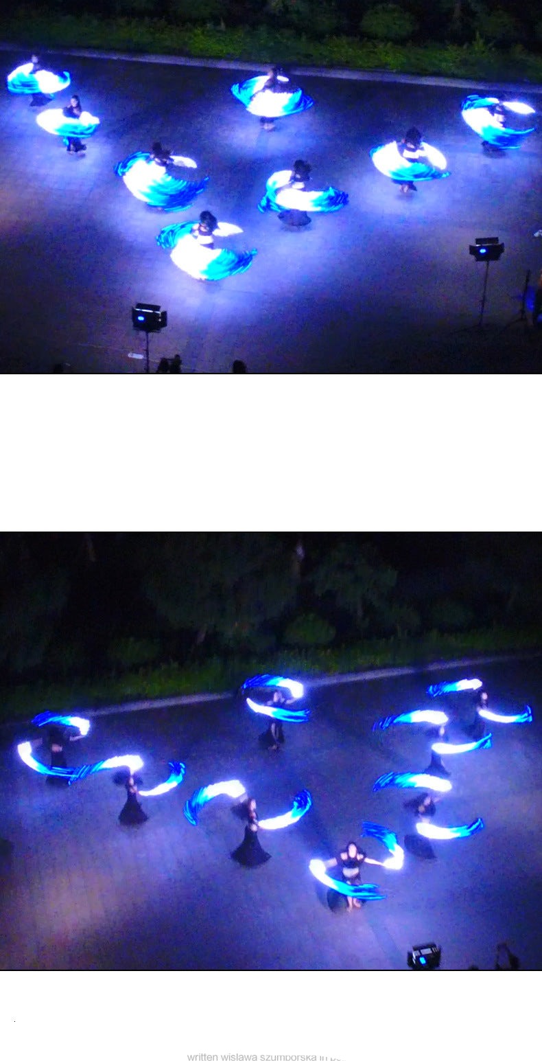 Carnival Led Fan Veils Silk LED Light Bellydance Performance Costumes