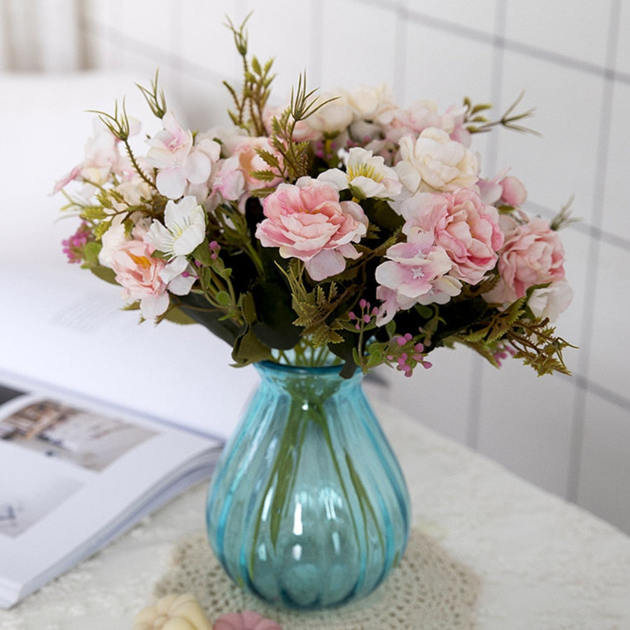 Vintage Silk Peony Bouquet Artificial Flowers