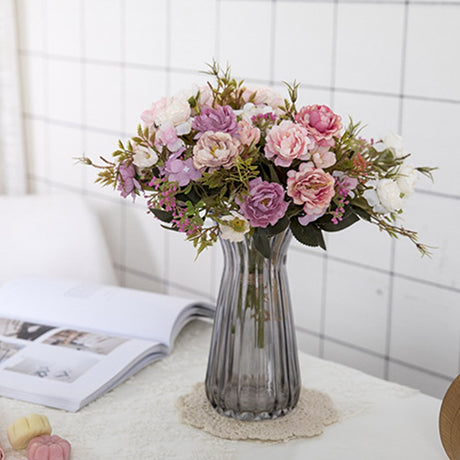 Vintage Silk Peony Bouquet Artificial Flowers