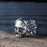 Sugar Skull Ring Silver Stainless Steel