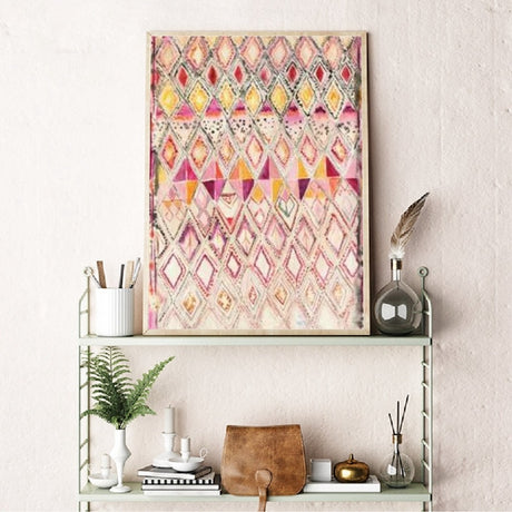 Moroccan Rug Pink Posters and Prints Eclectic Home Decor
