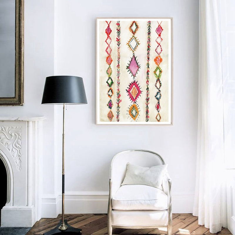 Moroccan Rug Pink Posters and Prints Eclectic Home Decor