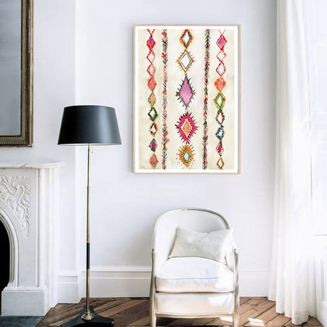 Moroccan Rug Pink Posters and Prints Eclectic Home Decor