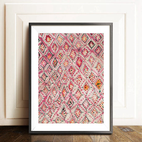 Moroccan Rug Pink Posters and Prints Eclectic Home Decor