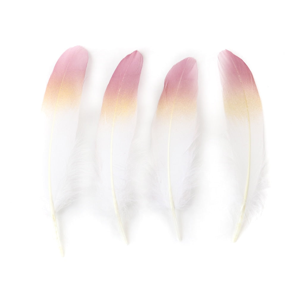 Ten Rose Gradient Goose Feathers 15-20cm