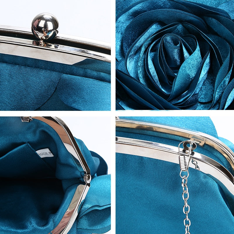 Rose Evening Bag Clutch Purse