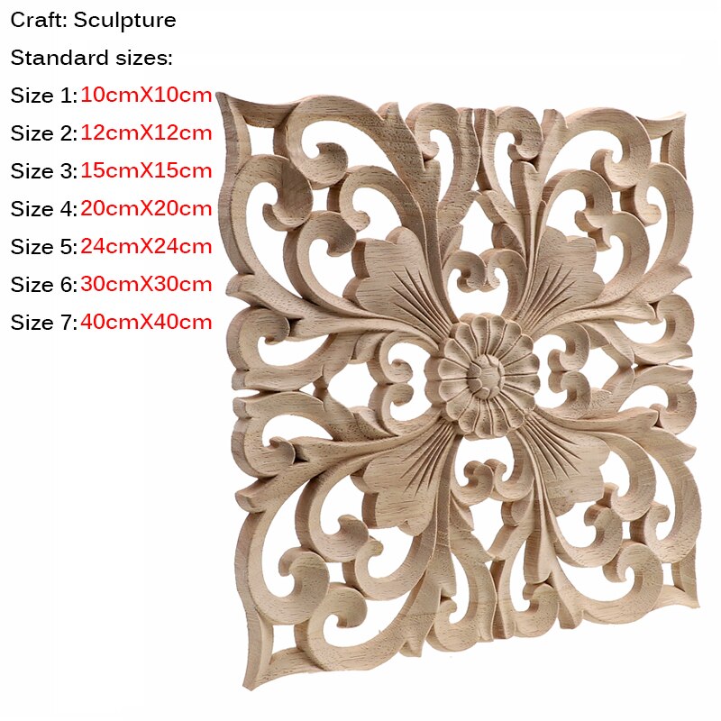 Square Wooden Carving Decal