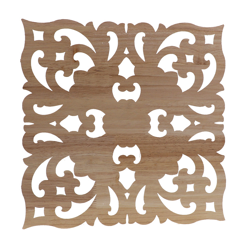 Square Wooden Carving Decal