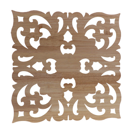 Square Wooden Carving Decal