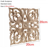 Square Wooden Carving Decal