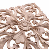 Square Wooden Carving Decal