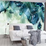 Blue Feather Mural Wallpaper