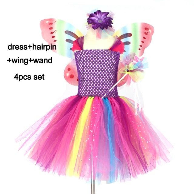 Girls Butterfly Fairy Tutu Costume
