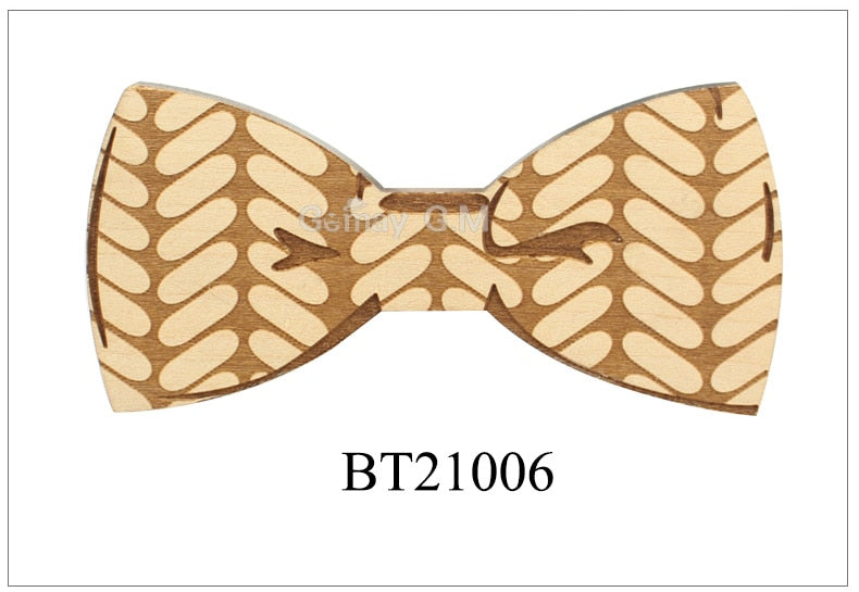 Plaid Wooden Bow Ties For Men