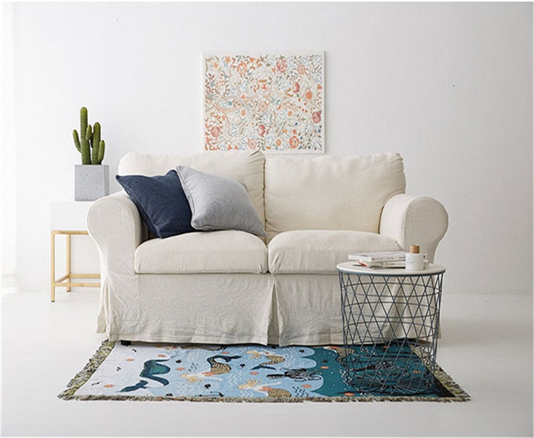 Nordic Mermaids Throw Blanket