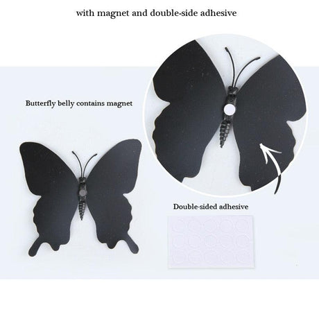 12Pcs/set 3D black Pteris Butterfly Wall Sticker Magnet Stickers - Woodland Gatherer Woodland Gatherer | Australian Online Gift Store | Gifts & Treasures | Special Occasions & Everyday Fun | Whimsical Treats | Costumes | Jewellery | Fashion | Crafting DIY | Stationery | Boho Festival Fashion | Home Decor & Fittings     Afterpay Available Paypal Available Humm Available Worldwide Shipping Available