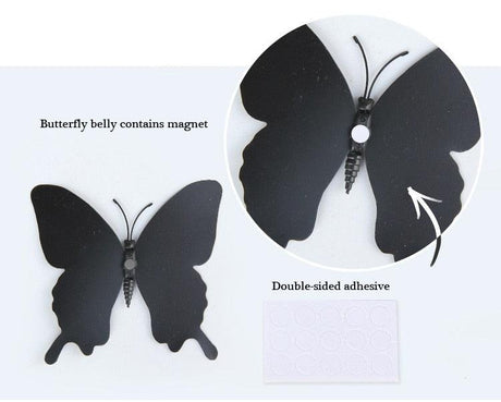 12Pcs/set 3D black Pteris Butterfly Wall Sticker Magnet Stickers - Woodland Gatherer Woodland Gatherer | Australian Online Gift Store | Gifts & Treasures | Special Occasions & Everyday Fun | Whimsical Treats | Costumes | Jewellery | Fashion | Crafting DIY | Stationery | Boho Festival Fashion | Home Decor & Fittings     Afterpay Available Paypal Available Humm Available Worldwide Shipping Available