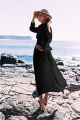 Long Sleeve Vintage Lace Beach Cover Up