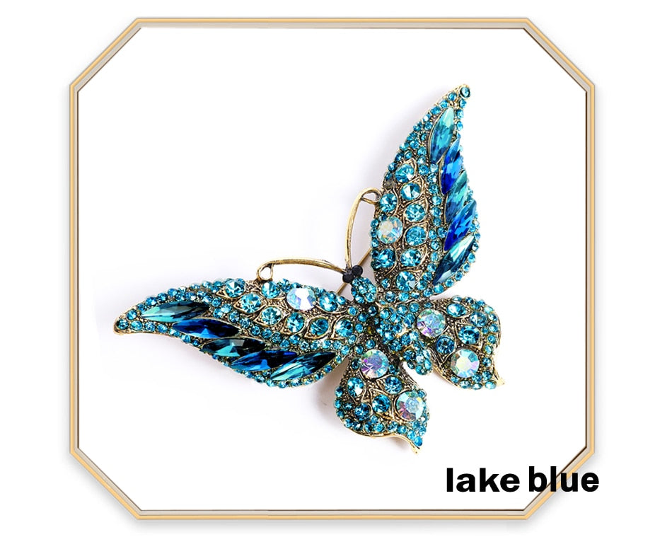 Big Sparkly Butterfly Brooches