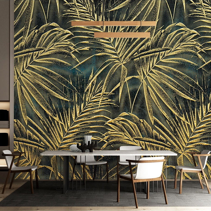 Golden Leaf Mural Wallpaper