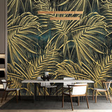 Golden Leaf Mural Wallpaper